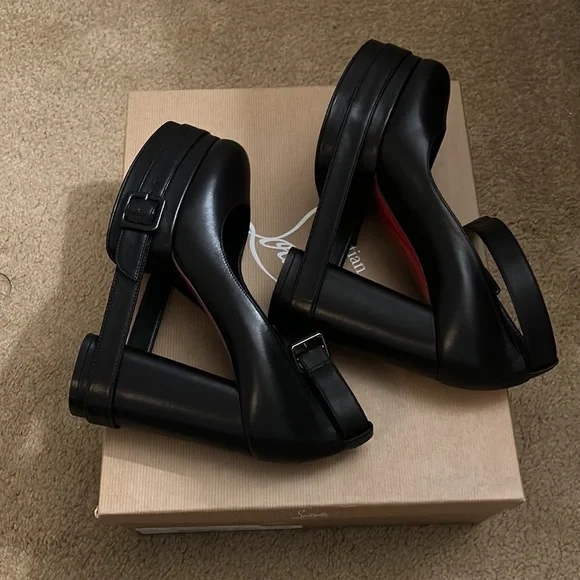 SOLD!!!Christian Louboutin Yasefir Belted Red Sole Platform Pumps - Picture 4 of 5